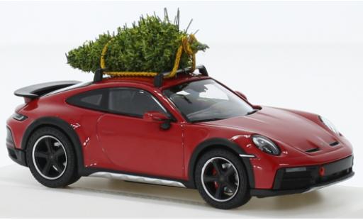 Coche miniatura Porsche 992 1/43 I Spark 911  Dakar rouge Christmas Edition 2023 Porsche 992 1/43 I Spark 911  Dakar rouge Christmas Edition 2023 coche miniatura