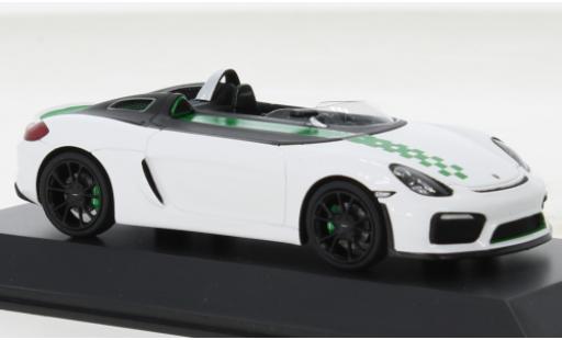 Coche miniatura Porsche Boxster 1/43 Spark Bergspyder blanche/verde 2015 Porsche Boxster 1/43 Spark Bergspyder blanche/verde 2015 coche miniatura