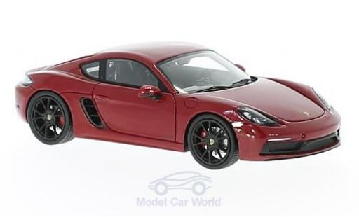 Coche miniatura Porsche Cayman 1/43 Spark 718 GTS rojo Porsche Cayman 1/43 Spark 718 GTS rojo coche miniatura