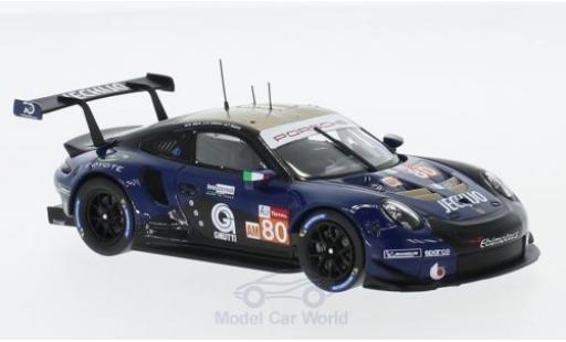 Porsche 991 RSR 1/43 Spark 911 ( II) RSR No.80 Ebimotors 24h Le Mans 2018 E.Maris/C.Nielsen/F.Babini coche miniatura