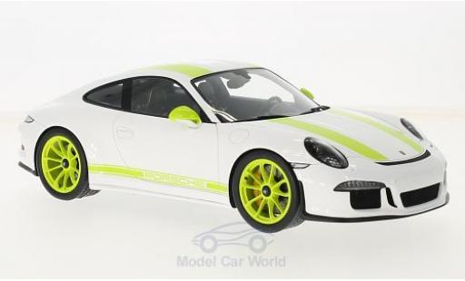 Coche miniatura Porsche 991 R 1/18 Spark 911 () R blanco/verde 2017 Porsche 991 R 1/18 Spark 911 () R blanco/verde 2017 coche miniatura