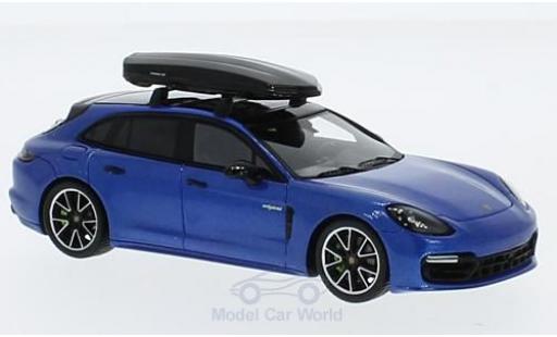 Porsche Panamera e-hybrid 1/43 Spark 4 E-Hybrid Sport Turismo metalico azul mit Dachbox coche miniatura