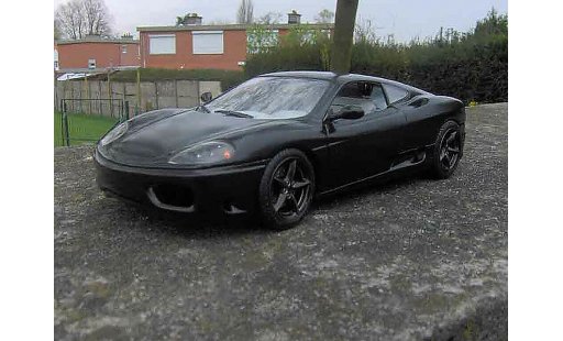Ferrari 360 Modena 1/18 Burago coupe negro coche miniatura