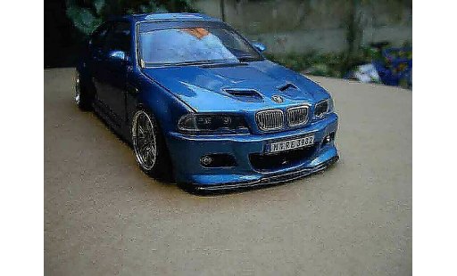 Bmw M3 coupe 1/18 Autoart tuning E46 kit carrosserie azul metallized coche miniatura