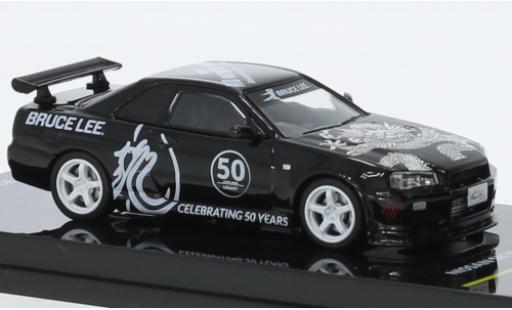 Coche miniatura Nissan Skyline 1/64 INNO64 GT-R (R34) negro RHD Nissan Skyline 1/64 INNO64 GT-R (R34) negro RHD coche miniatura