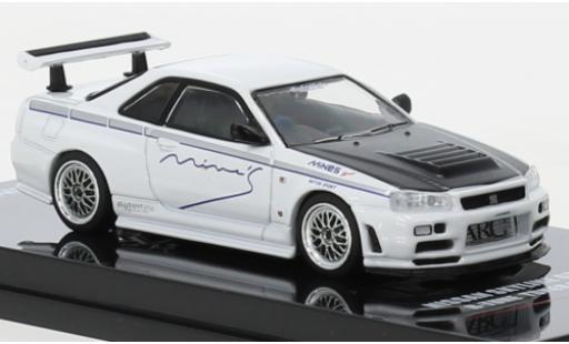 Coche miniatura Nissan Skyline 1/64 INNO64 GT-R (R34) R-Tune by Mines blanco RHD Nissan Skyline 1/64 INNO64 GT-R (R34) R-Tune by Mines blanco RHD coche miniatura
