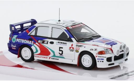 Coche miniatura Mitsubishi Lancer 1/64 INNO64 Evo III No.5 RalliArt Petronas Rally Malaysia 1996 K.Shinozuka/F.Gocentas Mitsubishi Lancer 1/64 INNO64 Evo III No.5 RalliArt Petronas Rally Malaysia 1996 K.Shinozuka/F.Gocentas coche miniatura
