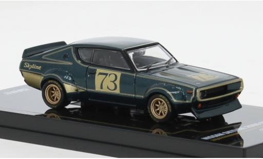 Coche miniatura Nissan Skyline 1/64 INNO64 2000 GT-R (KPGC110) grün/gold 1972 1:64 Nissan Skyline 1/64 INNO64 2000 GT-R (KPGC110) grün/gold 1972 1:64 coche miniatura
