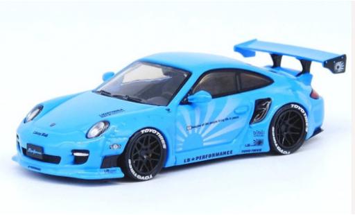 Porsche 997 1/64 INNO64 911 () Liberty Walk azul coche miniatura