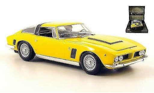 ISO Grifo Base 1/43 Minichamps amarillo con Heft y Pinn in Pras.-Box 1968 coche miniatura