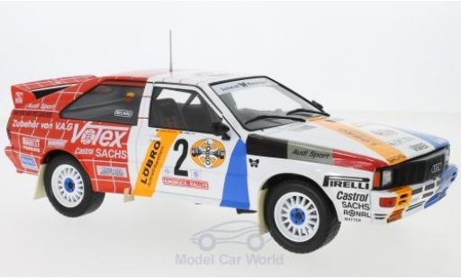 Coche miniatura Audi Quattro 1/18 IXO quattro No.2 Schmidt Motorsport Rallye DM Hunsrück Rallye 1984 H.Demuth/W.Lux Audi Quattro 1/18 IXO quattro No.2 Schmidt Motorsport Rallye DM Hunsrück Rallye 1984 H.Demuth/W.Lux coche miniatura
