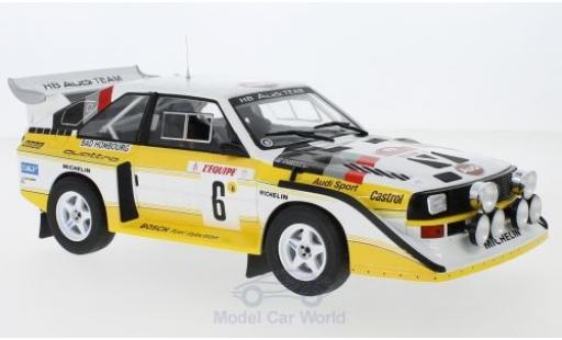 Coche miniatura Audi Sport Quattro 1/18 IXO Sport quattro S1 E2 No.6 HB Team HB Rallye WM Rallye Monte Carlo 1986 mit Decals H.Mikkola/A.Hertz Audi Sport Quattro 1/18 IXO Sport quattro S1 E2 No.6 HB Team HB Rallye WM Rallye Monte Carlo 1986 mit Decals H.Mikkola/A.Hertz coche miniatura
