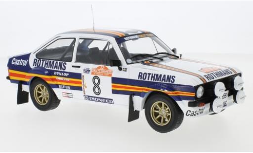 Coche miniatura Ford Escort 1/18 IXO MKII RS 1800 No.8 Rothmans Rallye WM Rally San Remo 1980 H.Mikkola/A.Hertz Ford Escort 1/18 IXO MKII RS 1800 No.8 Rothmans Rallye WM Rally San Remo 1980 H.Mikkola/A.Hertz coche miniatura