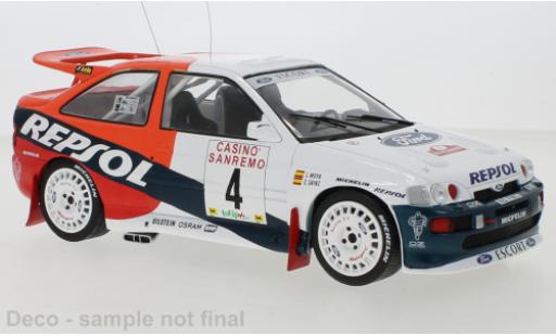 Coche miniatura Ford Escort 1/18 IXO RS Cosworth No.4 Repsol Rally San Remo 1996 C.Sainz/L.Moya Ford Escort 1/18 IXO RS Cosworth No.4 Repsol Rally San Remo 1996 C.Sainz/L.Moya coche miniatura