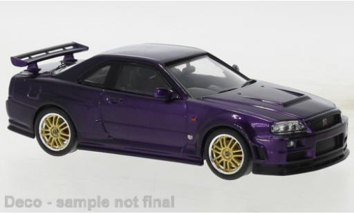 Coche miniatura Nissan Skyline 1/43 IXO GT-R R34 metallise lila 2002 Nissan Skyline 1/43 IXO GT-R R34 metallise lila 2002 coche miniatura