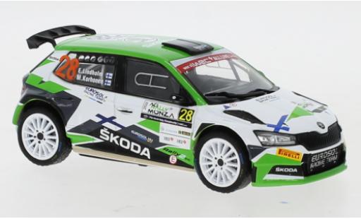 Skoda Fabia 1/43 IXO R5 Evo No.28 Rallye WM Rallye Monza 2020 coche miniatura