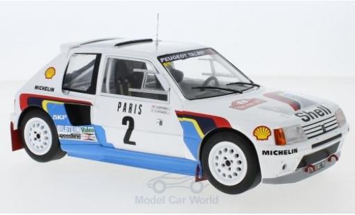 Coche miniatura Peugeot 205 1/18 IXO T16 No.2 Rallye WM Rallye Monte Carlo 1985 A.Vatanen/T.Harryman Peugeot 205 1/18 IXO T16 No.2 Rallye WM Rallye Monte Carlo 1985 A.Vatanen/T.Harryman coche miniatura
