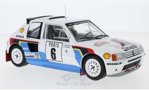 Coche miniatura Peugeot 205 1/18 IXO T16 No.6 Rallye WM Rallye Monte Carlo 1985 T.Salonen/S.Harjanen Peugeot 205 1/18 IXO T16 No.6 Rallye WM Rallye Monte Carlo 1985 T.Salonen/S.Harjanen coche miniatura