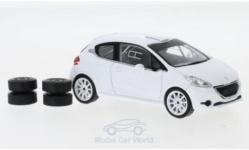 Peugeot 208 1/43 IXO R2 blanco 2013 Plain Body Version inklusive 4 Ersatzräder coche miniatura