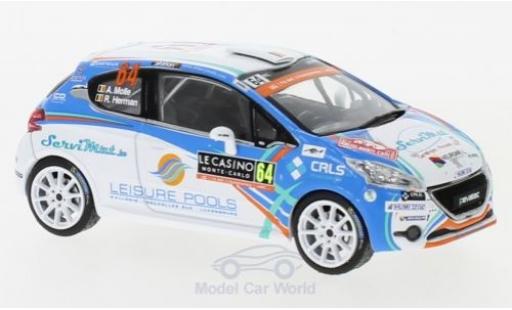 Peugeot 208 1/43 IXO R2 WRC No.64 WRC Rallye Monte Carlo 2018 A.Mole/R.Herman coche miniatura