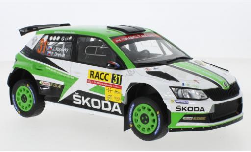 Coche miniatura Skoda Fabia 1/18 IXO R5 No.31 Rallye WM Rallye Catalunya 2018 J.Kopecky/P.Dresler Skoda Fabia 1/18 IXO R5 No.31 Rallye WM Rallye Catalunya 2018 J.Kopecky/P.Dresler coche miniatura