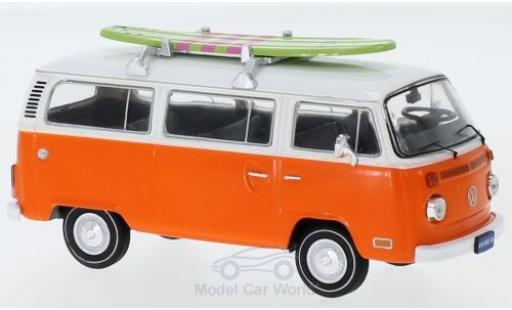 Coche miniatura Volkswagen T2 1/43 IXO Bus naranja/blanco 1975 mit Surfboard Volkswagen T2 1/43 IXO Bus naranja/blanco 1975 mit Surfboard coche miniatura