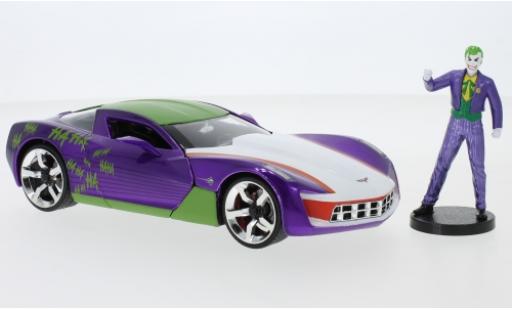 Coche miniatura Chevrolet Corvette 1/24 Jada Toys Stingray Joker 2009 avec figurine Chevrolet Corvette 1/24 Jada Toys Stingray Joker 2009 avec figurine coche miniatura