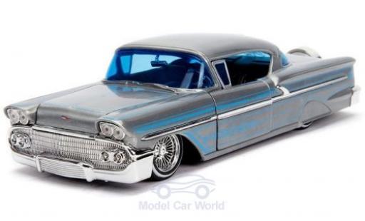 Coche miniatura Chevrolet Impala 1/24 Jada Toys Hardtop gris/azul 1958 Chevrolet Impala 1/24 Jada Toys Hardtop gris/azul 1958 coche miniatura