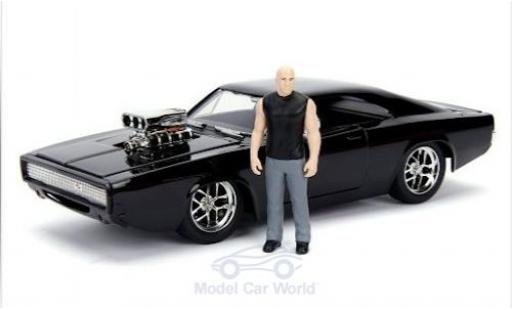 Coche miniatura Dodge Charger 1/24 Jada Toys R/T Street negro Fast & Furious 1970 mit Figur Dodge Charger 1/24 Jada Toys R/T Street negro Fast & Furious 1970 mit Figur coche miniatura