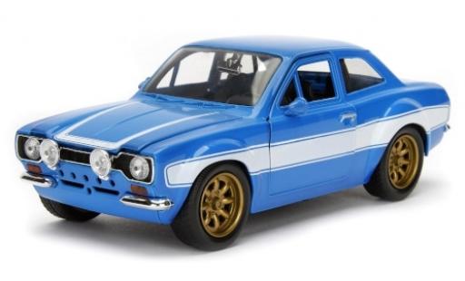Coche miniatura Ford Escort 1/24 Jada Toys II Tuning azul/blanco Fast & Furious 1974 Ford Escort 1/24 Jada Toys II Tuning azul/blanco Fast & Furious 1974 coche miniatura