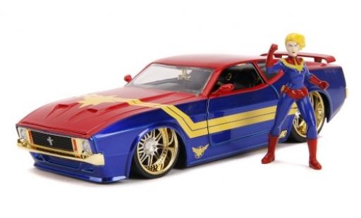 Coche miniatura Ford Mustang 1/24 Jada Toys Mach 1 azul/rojo Marvel Avengers - Captain Marvel 1973 mit Figur Ford Mustang 1/24 Jada Toys Mach 1 azul/rojo Marvel Avengers - Captain Marvel 1973 mit Figur coche miniatura