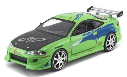Coche miniatura Mitsubishi Eclipse 1/24 Jada Toys Tuning verde/Dekor Fast & Furious 1995 Mitsubishi Eclipse 1/24 Jada Toys Tuning verde/Dekor Fast & Furious 1995 coche miniatura