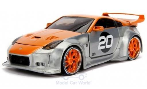 Coche miniatura Nissan 350Z 1/24 Jada Toys gris/naranja 2003 Nissan 350Z 1/24 Jada Toys gris/naranja 2003 coche miniatura