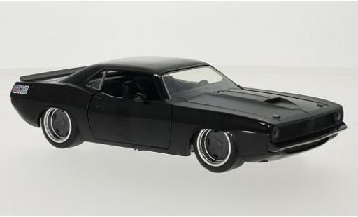 Coche miniatura Plymouth Barracuda 1/24 Jada Toys negro/gris Fast & Furious 1970 tuning Plymouth Barracuda 1/24 Jada Toys negro/gris Fast & Furious 1970 tuning coche miniatura