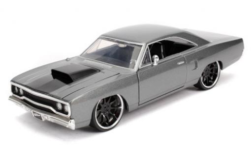 Coche miniatura Plymouth Road Runner 1/24 Jada Toys Tuning metalico gris/matt-negro Fast & Furious 1970 Plymouth Road Runner 1/24 Jada Toys Tuning metalico gris/matt-negro Fast & Furious 1970 coche miniatura