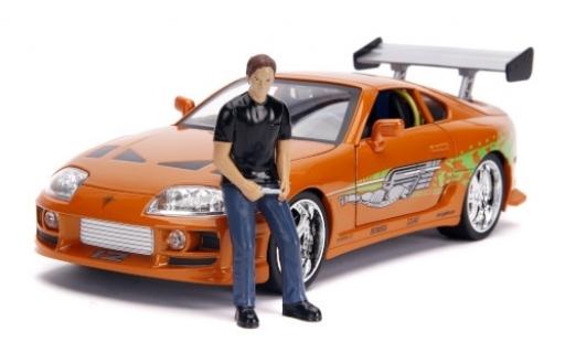 Coche miniatura Toyota Supra 1/18 Jada Toys metalico naranja/Dekor Fast & Furious 1995 avec figurine et Scheinwerferfunktion Toyota Supra 1/18 Jada Toys metalico naranja/Dekor Fast & Furious 1995 avec figurine et Scheinwerferfunktion coche miniatura