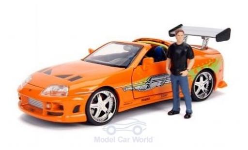 Coche miniatura Toyota Supra 1/24 Jada Toys naranja/Dekor Fast & Furious 1995 mit Figur Toyota Supra 1/24 Jada Toys naranja/Dekor Fast & Furious 1995 mit Figur coche miniatura