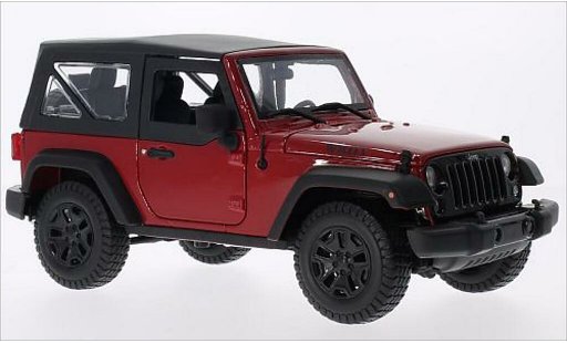 Jeep Wrangler Base 1/18 Maisto rojo/negro 2014 coche miniatura