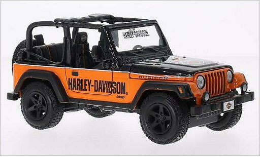 Jeep Wrangler Rubicon 1/24 Maisto negro/naranja Harley Davidson 2014 coche miniatura