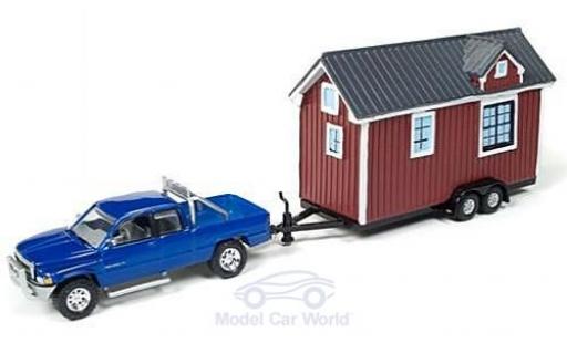 Coche miniatura Dodge RAM 1/64 Johnny Lightning Ram 1500 metalico azul 1996 mit Tiny House ohne Vitrine Dodge RAM 1/64 Johnny Lightning Ram 1500 metalico azul 1996 mit Tiny House ohne Vitrine coche miniatura