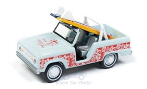 Ford Bronco 1/64 Johnny Lightning azul/rojo 1966 coche miniatura