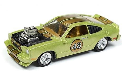 Coche miniatura Ford Mustang 1/64 Johnny Lightning II Cobra metalico verde/gold The Spoilers 1976 tuning sans Vitrine Ford Mustang 1/64 Johnny Lightning II Cobra metalico verde/gold The Spoilers 1976 tuning sans Vitrine coche miniatura
