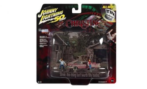 Plymouth Fury 1/64 Johnny Lightning Christine 1958 mit 2 Figuren und Witterungsspuren coche miniatura