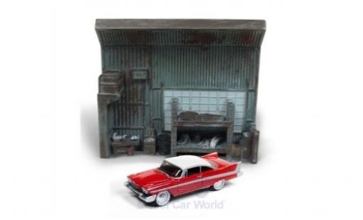 Plymouth Fury 1/64 Johnny Lightning Christine 1958 mit Diorama coche miniatura