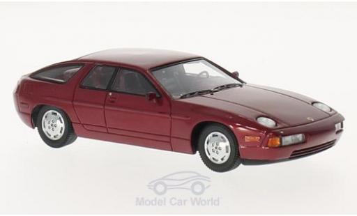 Porsche 928 1/43 Kess Custom Factory metalico rojo 1986 4 door Sedan coche miniatura