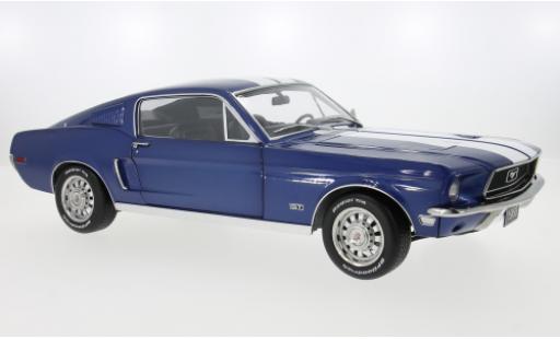 Coche miniatura Ford Mustang 1/12 KK Scale GT Fastback blau/weiss 1968 1:12 Ford Mustang 1/12 KK Scale GT Fastback blau/weiss 1968 1:12 coche miniatura
