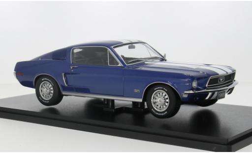 Coche miniatura Ford Mustang 1/18 KK Scale GT Fastback blau/weiss 1968 1:18 Ford Mustang 1/18 KK Scale GT Fastback blau/weiss 1968 1:18 coche miniatura