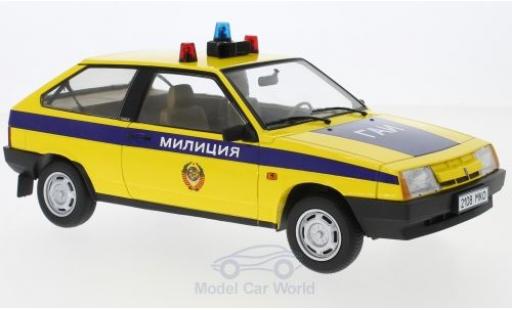 Coche miniatura Lada Samara 1/18 KK Scale amarillo/azul Polizei SU Milizija 1984 Lada Samara 1/18 KK Scale amarillo/azul Polizei SU Milizija 1984 coche miniatura