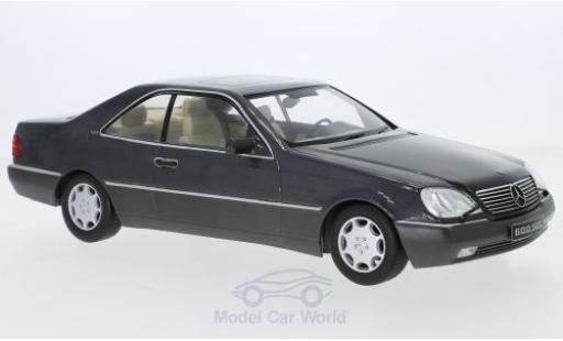 Mercedes 600 1/18 KK Scale SEC (C140) metalico anthrazit 1992 coche miniatura