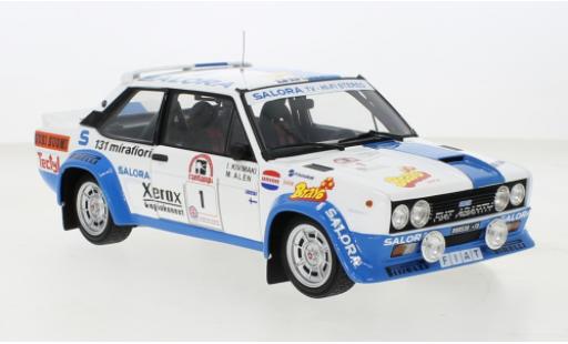 Fiat 131 1/18 Kyosho Abarth No.1 Rallye WM Rallye Finnland 1980 coche miniatura